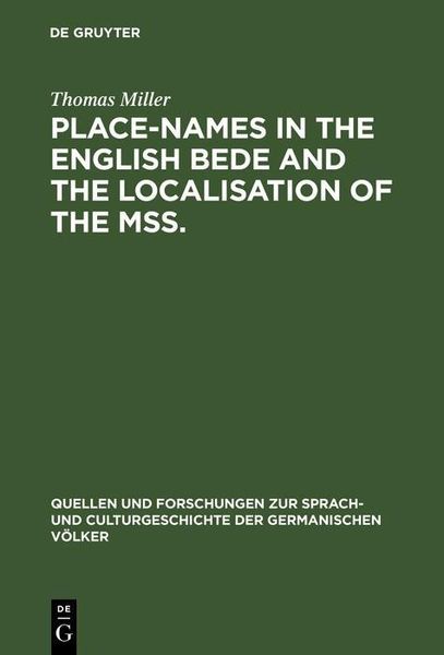 Produktbild: Place-names in the English Bede and the localisation of the mss.