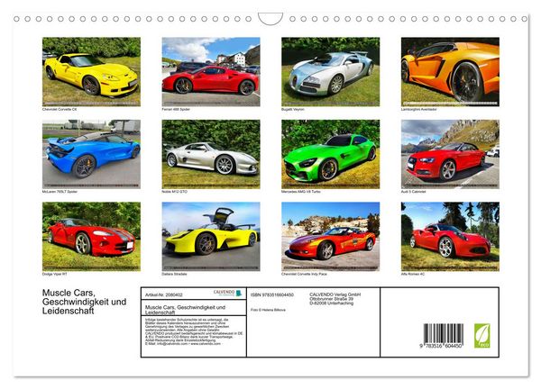 Produktbild: Muscle Cars, Geschwindigkeit und Leidenschaft (Wandkalender 2026 DIN A3 quer), CALVENDO Monatskalender