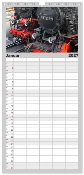 Produktbild: Familienplaner 2027 - Die Brockenbahn mit 5 Spalten (Wandkalender, 21 x 45 cm) CALVENDO
