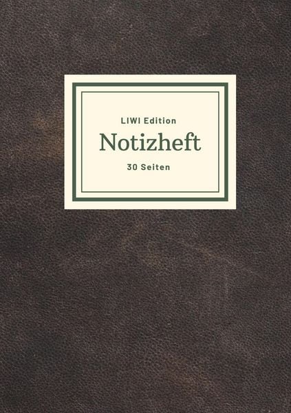 Produktbild: D&uuml;nnes Notizheft A5 liniert - Notizbuch 30 Seiten 90g/m&sup2; - Softcover schwarz - Papier