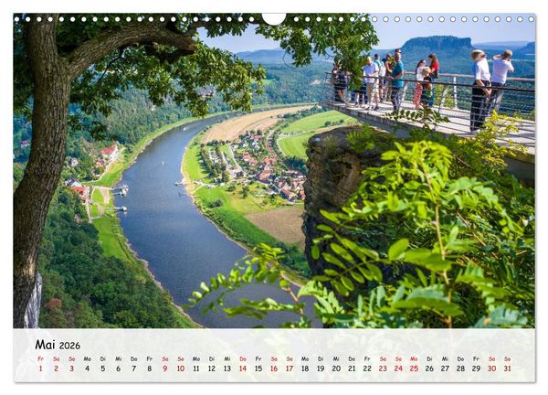 Produktbild: S&auml;chsische Schweiz - Beeindruckende Felsen und unber&uuml;hrte Natur (Wandkalender 2026 DIN A3 quer), CALVENDO Monatskalender