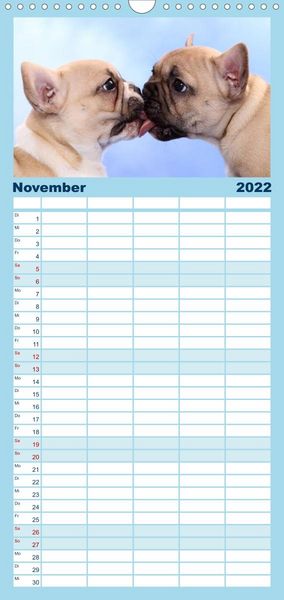 Produktbild: Bullys - Franz&ouml;sische Bulldoggen 2022 - Familienplaner hoch (Wandkalender 2022 , 21 cm x 45 cm, hoch)