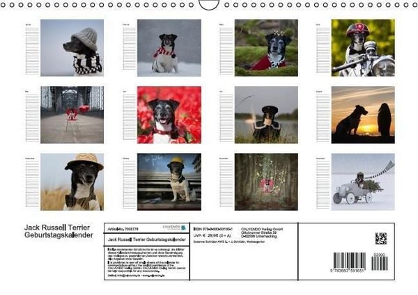 Produktbild: Jack Russell Terrier - Ein Verwandlungsk&uuml;nstler namens Jake / Geburtstagskalender (Wandkalender immerw&auml;hrend DIN A3 quer)