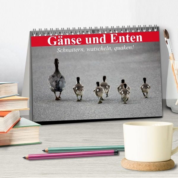 Produktbild: G&auml;nse und Enten. Schnattern, watscheln, quaken! (Tischkalender 2026 DIN A5 quer), CALVENDO Monatskalender