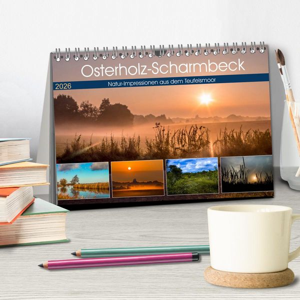 Produktbild: Osterholz-Scharmbeck, Natur-Impressionen aus dem Teufelsmoor (Tischkalender 2026 DIN A5 quer), CALVENDO Monatskalender