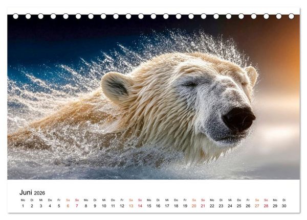 Produktbild: Eisb&auml;ren - die Stimme der Wildnis (Tischkalender 2026 DIN A5 quer), CALVENDO Monatskalender