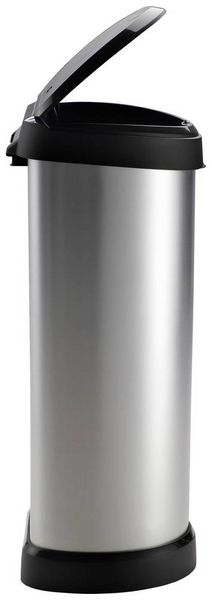 Produktbild: Curver DECO Bin 240641 M&uuml;lleimer 40l (B x H x T) 335 x 685 x 285mm Silber, Schwarz 1St.