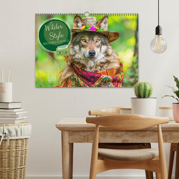 Produktbild: Wilder Style. Modische W&ouml;lfe in der Natur (Wandkalender 2026 DIN A3 quer), CALVENDO Monatskalender