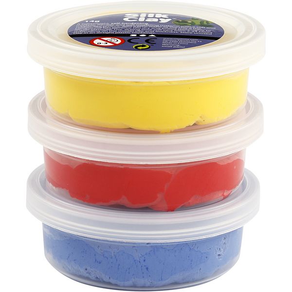 Produktbild: Creativ Company Silk Clay&reg;, Blau, Rot, Gelb, 3x14 g