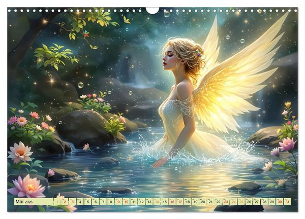 Produktbild: Engel und Wasser - Ein Band der Anmut (Wandkalender 2026 DIN A3 quer), CALVENDO Monatskalender