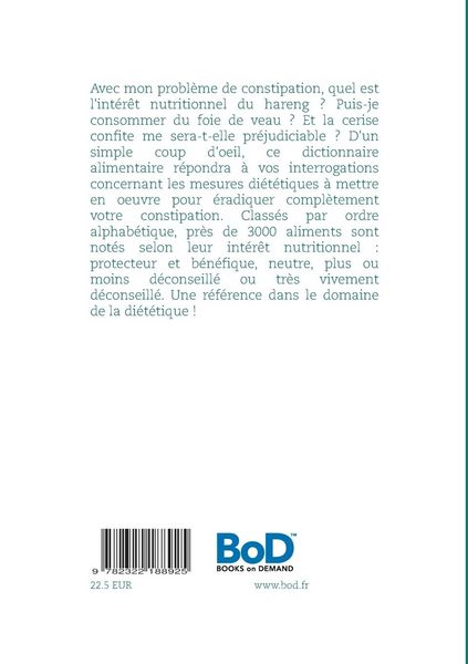 Produktbild: Dictionnaire alimentaire de la constipation