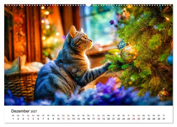 Produktbild: Schnurren & Streifen - Zw&ouml;lf Monate mit Tigerkatzen (Wandkalender 2027 DIN A2 quer), CALVENDO Monatskalender