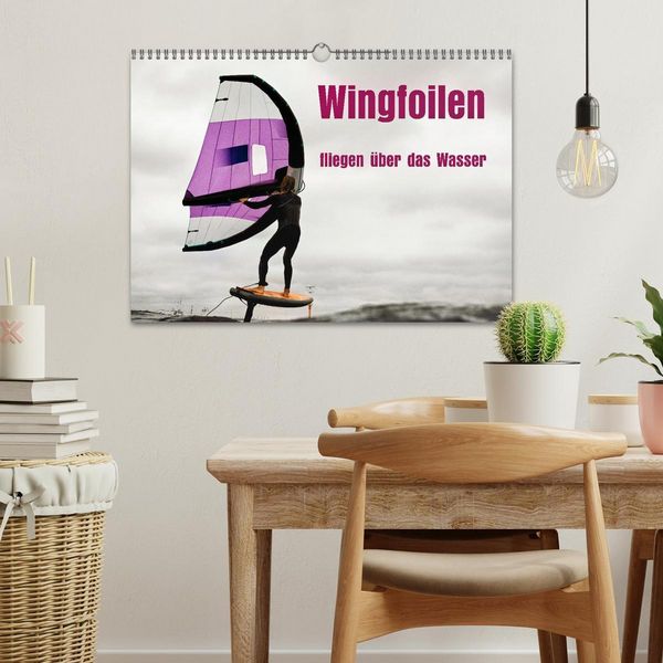 Produktbild: Wingfoilen - fliegen &uuml;ber das Wasser (Wandkalender 2026 DIN A3 quer), CALVENDO Monatskalender