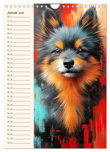 Produktbild: Hundegesichter. Kunstvolle Hundeportraits im modernen Painting-Stil (Wandkalender 2026 DIN A4 hoch), CALVENDO Monatskalender