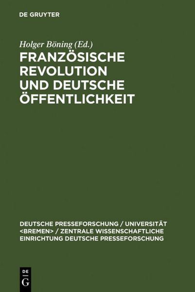 Produktbild: Franz&ouml;sische Revolution und deutsche &Ouml;ffentlichkeit