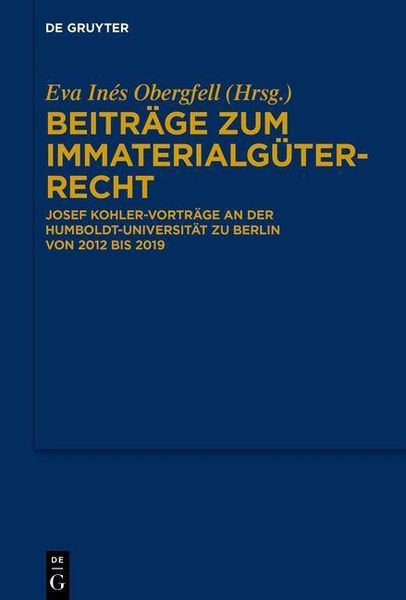 Produktbild: Beitr&auml;ge zum Immaterialg&uuml;terrecht