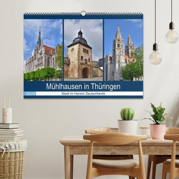 Produktbild: M&uuml;hlhausen in Th&uuml;ringen - Stadt im Herzen Deutschlands (Wandkalender 2026 DIN A2 quer), CALVENDO Monatskalender