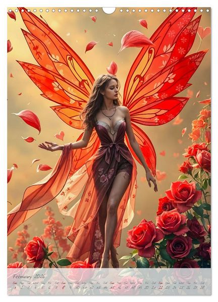 Produktbild: Heart of light, wings of colour - Emotion, colour and magic in the fairy kingdom (Wall Calendar 2026 DIN A3 portrait), CALVENDO 12 Month Wall Calendar