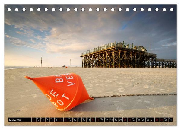 Produktbild: Sankt Peter Ording Sandstrand (Tischkalender 2026 DIN A5 quer), CALVENDO Monatskalender