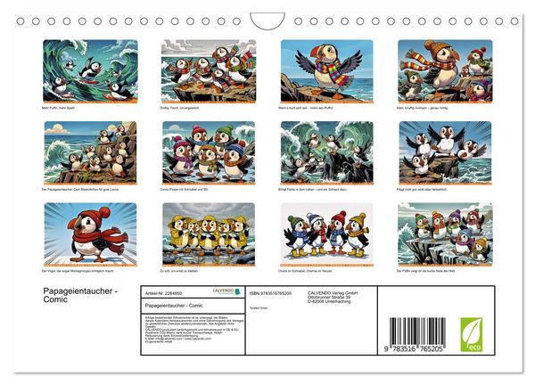 Produktbild: Papageientaucher - Comic (Wandkalender 2027 DIN A4 quer), CALVENDO Monatskalender