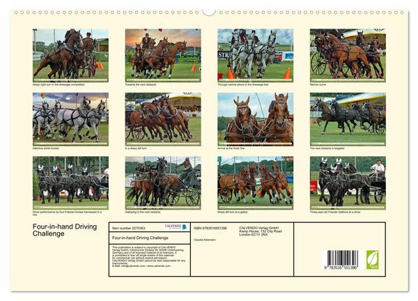 Produktbild: Four-in-hand Driving Challenge (High Quality Premium Wall Calendar 2026 DIN A2 landscape),CALVENDO 12 Month Wall Calendar