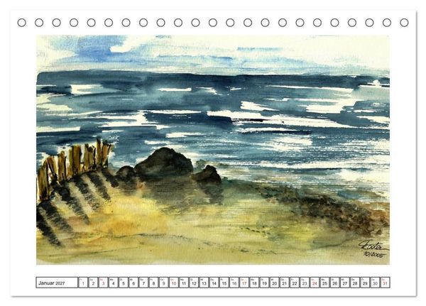 Produktbild: Der AQUARELL-Kalender (Tischkalender 2027 DIN A5 quer), CALVENDO Monatskalender