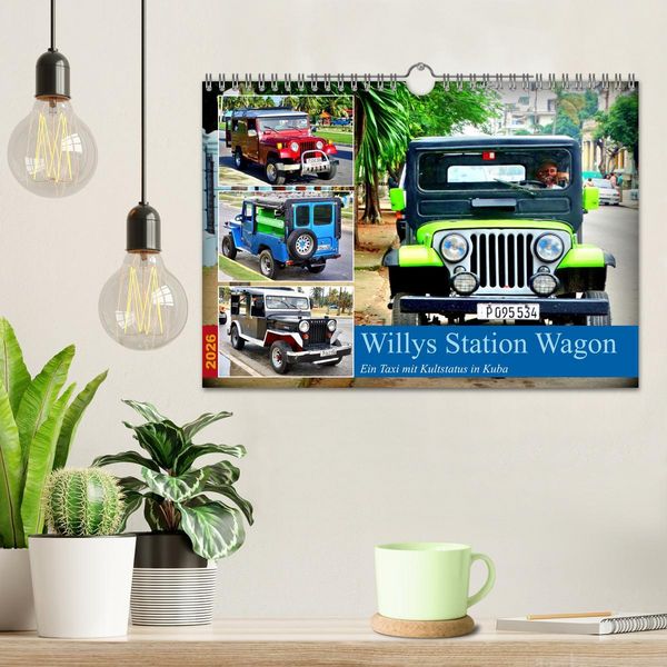 Produktbild: Willys Station Wagon - Ein Taxi mit Kultstatus in Kuba (Wandkalender 2026 DIN A4 quer), CALVENDO Monatskalender