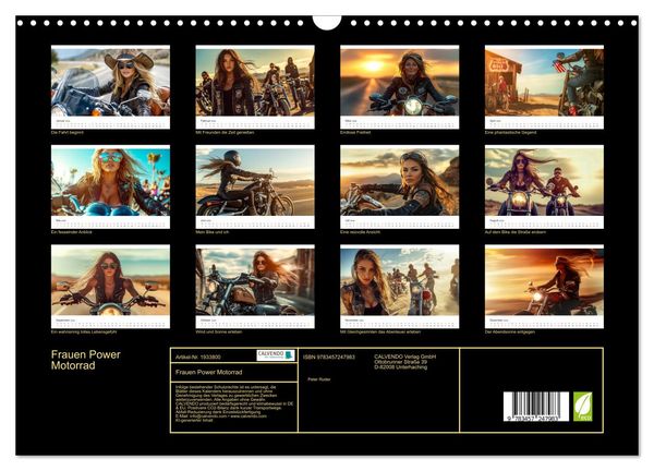 Produktbild: Frauen Power Motorrad (Wandkalender 2026 DIN A3 quer), CALVENDO Monatskalender