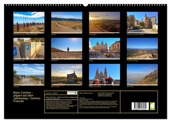 Produktbild: Buen Camino - pilgern auf dem Jakobsweg - Camino Franc&eacute;s (hochwertiger Premium Wandkalender 2026 DIN A2 quer), Kunstdruck in Hochglanz
