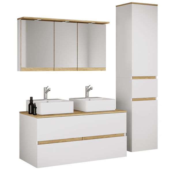 Produktbild: 5-tlg. Badm&ouml;bel-Set mit Waschbecken Cosila-A 111cm