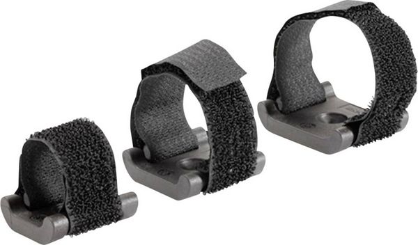 Produktbild: Hebotec Klettbandsockel zum B&uuml;ndeln, mit Sockel, zum Anschrauben Haft- und Flauschteil (B x H) 30 mm x 300 mm Schwarz 1 St.