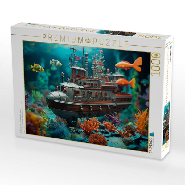 Produktbild: CALVENDO Puzzle Drolliges U-boot - Spielzeug unter Wasser | 1000 Teile Lege-Gr&ouml;&szlig;e 64x48cm Foto-Puzzle f&uuml;r gl&uuml;ckliche Stunden
