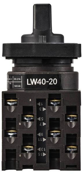 Produktbild: TRU COMPONENTS TC-LW40-20 D404/4A48I Nockenschalter 20A 690V 2 x 45&deg; Schwarz, Grau 1St.