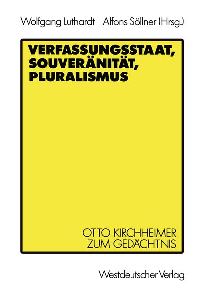 Produktbild: Verfassungsstaat, Souver&auml;nit&auml;t, Pluralismus