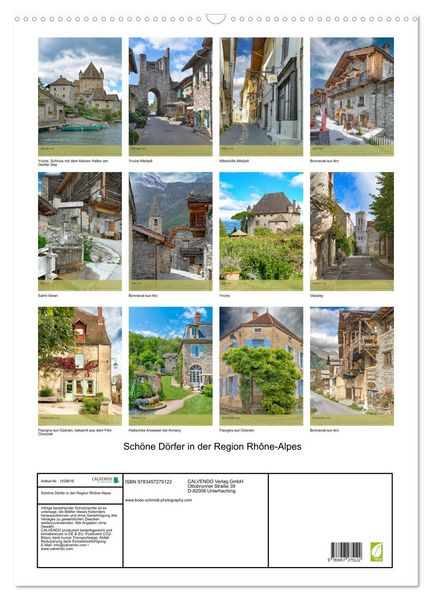 Produktbild: Sch&ouml;ne D&ouml;rfer in der Region Rh&ocirc;ne-Alpes (Wandkalender 2026 DIN A2 hoch), CALVENDO Monatskalender