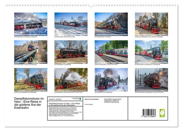 Produktbild: Dampflokomotiven im Harz - Eine Reise in die goldene &Auml;ra der Eisenbahn (hochwertiger Premium Wandkalender 2027 DIN A2 quer), Kunstdruck in Hochglanz