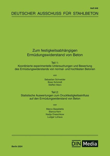 Produktbild: Zum festigkeitsabh&auml;ngigen Erm&uuml;dungswiderstand von Beton