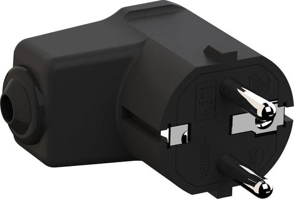 Produktbild: Bachmann 960.102 Schutzkontakt-Winkelstecker Polypropylen 250V Schwarz IP20