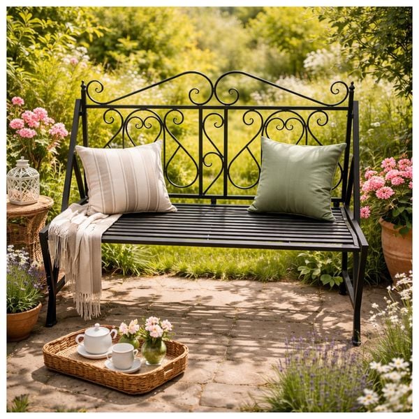 Produktbild: HTI-Living Gartenbank Solea Eisen Schwarz Gartenbank Solea Eisen Schwarz