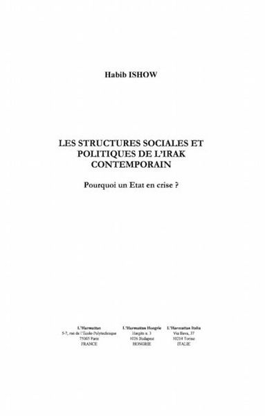Produktbild: Structures sociales et politiques de l'i