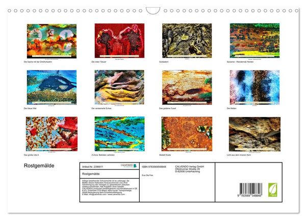 Produktbild: Rostgem&auml;lde (Wandkalender 2027 DIN A3 quer), CALVENDO Monatskalender