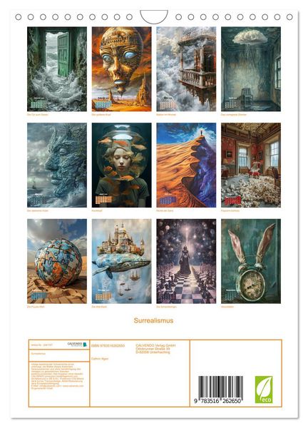 Produktbild: Surrealismus (Wandkalender 2026 DIN A4 hoch), CALVENDO Monatskalender