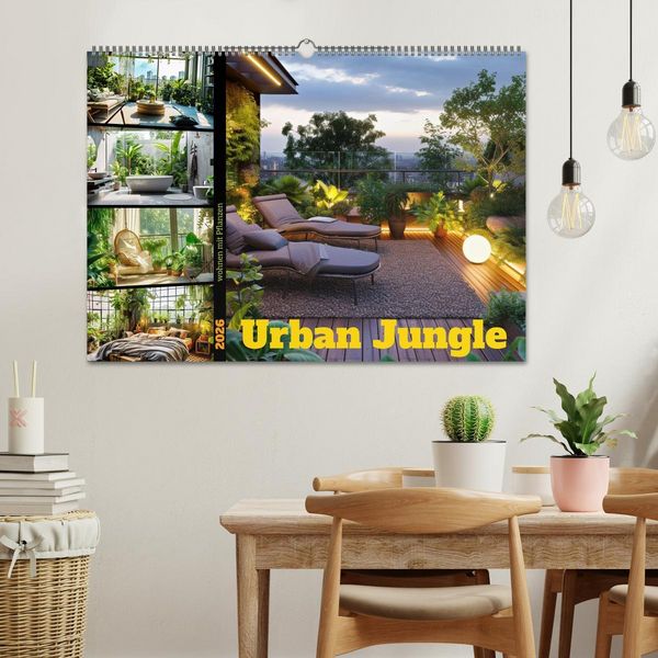 Produktbild: Urban Jungle - wohnen mit Pflanzen (Wandkalender 2026 DIN A2 quer), CALVENDO Monatskalender