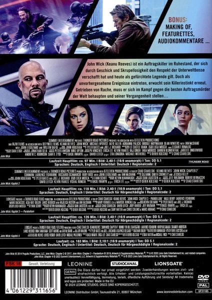 Produktbild: John Wick - Kapitel 1-4 [4 DVDs]