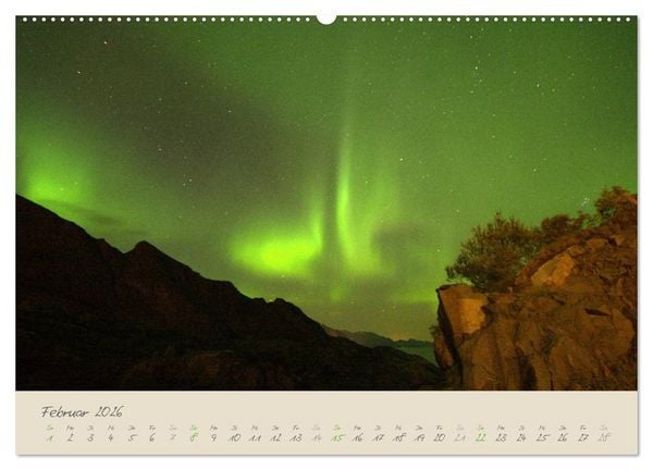 Produktbild: Zauber des Nordlichts - Aurora borealis (hochwertiger Premium Wandkalender 2026 DIN A2 quer), Kunstdruck in Hochglanz