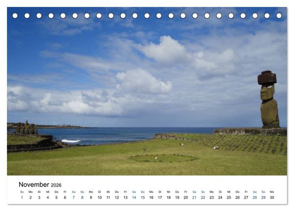 Produktbild: Die Osterinsel - mystisches Inselparadies im S&uuml;dostpazifik (Tischkalender 2026 DIN A5 quer), CALVENDO Monatskalender