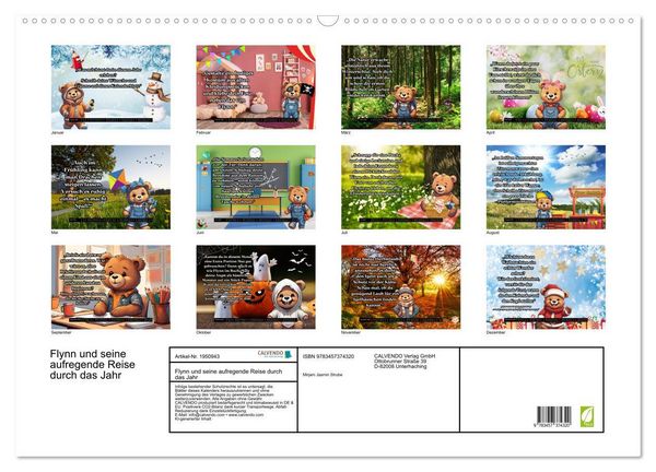 Produktbild: Flynn und seine aufregende Reise durch das Jahr (Wandkalender 2026 DIN A2 quer), CALVENDO Monatskalender