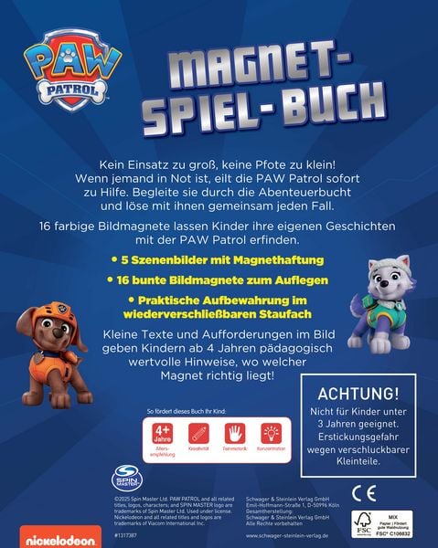 Produktbild: PAW Patrol Magnet-Spiel-Buch