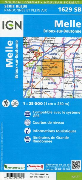Produktbild: Melle Brioux-sur-Boutonne 1:25000