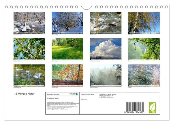 Produktbild: 12 Monate Natur (Wandkalender 2027 DIN A4 quer), CALVENDO Monatskalender